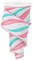 RG Ribbon: 100' FT Peppermint Candy Swirls 2.5" Wired Ribbon - White, Light Pink, Blue - For Christmas Bows, Wreaths, Crafts, and Decorations
